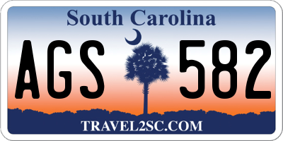 SC license plate AGS582