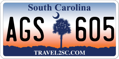 SC license plate AGS605
