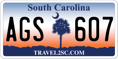 SC license plate AGS607