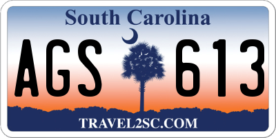SC license plate AGS613