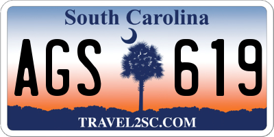 SC license plate AGS619