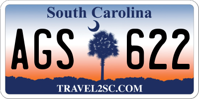 SC license plate AGS622