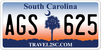 SC license plate AGS625
