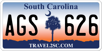 SC license plate AGS626