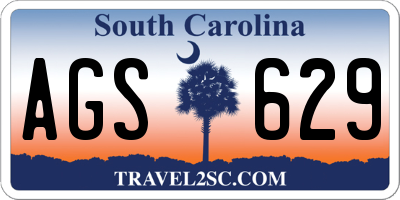 SC license plate AGS629