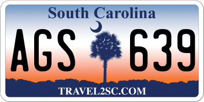 SC license plate AGS639