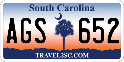 SC license plate AGS652