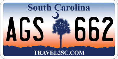 SC license plate AGS662