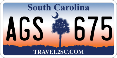 SC license plate AGS675