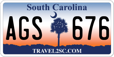 SC license plate AGS676