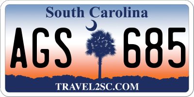 SC license plate AGS685