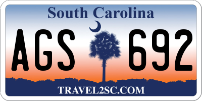 SC license plate AGS692