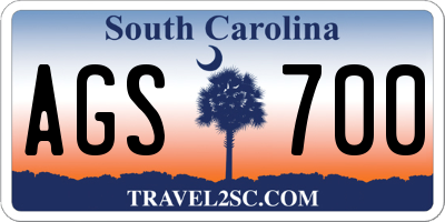 SC license plate AGS700