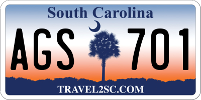 SC license plate AGS701