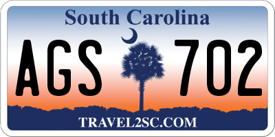 SC license plate AGS702
