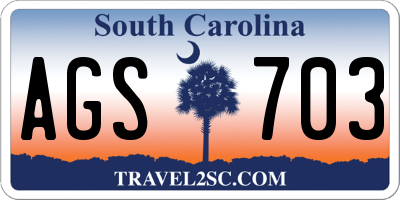 SC license plate AGS703