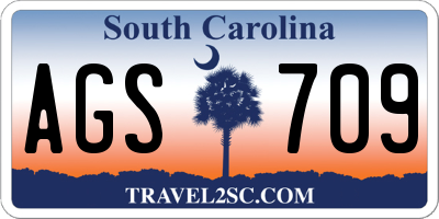 SC license plate AGS709