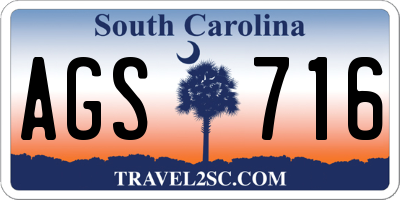SC license plate AGS716