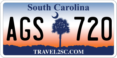 SC license plate AGS720