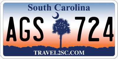 SC license plate AGS724