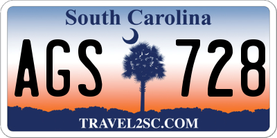 SC license plate AGS728