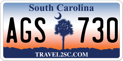 SC license plate AGS730