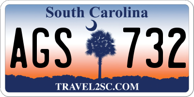 SC license plate AGS732