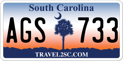 SC license plate AGS733
