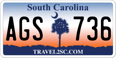 SC license plate AGS736