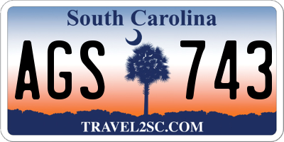 SC license plate AGS743