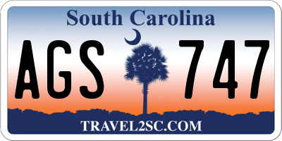 SC license plate AGS747