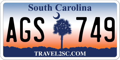 SC license plate AGS749