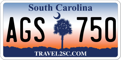 SC license plate AGS750