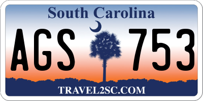 SC license plate AGS753