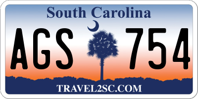 SC license plate AGS754