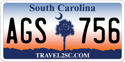 SC license plate AGS756