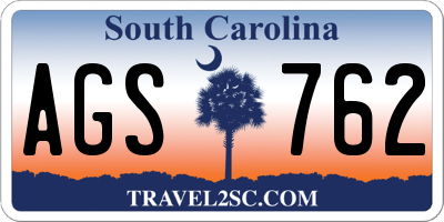 SC license plate AGS762