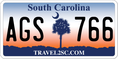 SC license plate AGS766