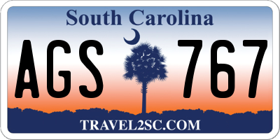 SC license plate AGS767