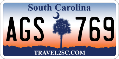 SC license plate AGS769