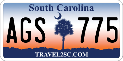 SC license plate AGS775