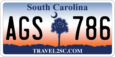 SC license plate AGS786