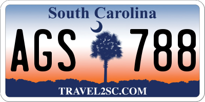 SC license plate AGS788