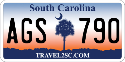SC license plate AGS790