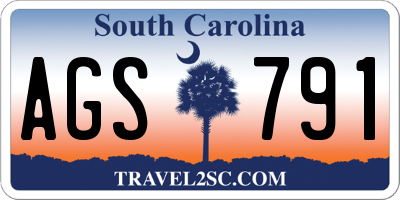 SC license plate AGS791