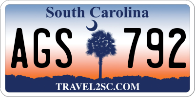 SC license plate AGS792