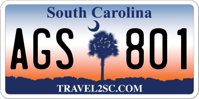 SC license plate AGS801