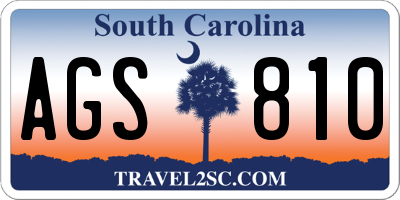 SC license plate AGS810