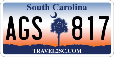 SC license plate AGS817