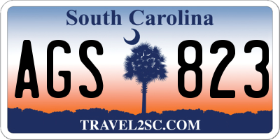 SC license plate AGS823